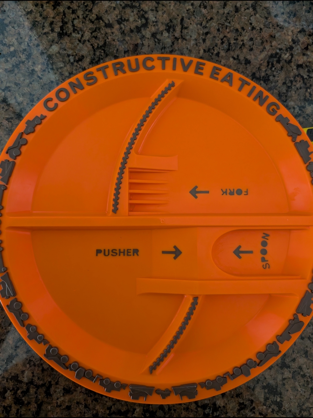 Constructive Eating Sectioned Toddler Plate - Orange
